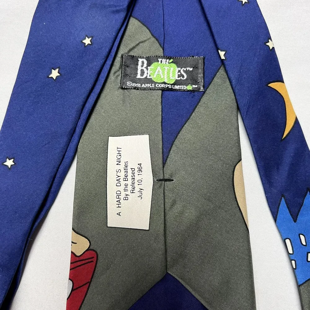 The Beatles Vintage A‎ Hard Day's Night 1964 Working Man Night Sky 100% Silk